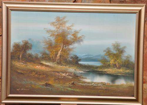 Large Original Oil Painting on Board by JOHN ETON (framed in Edenvale) PICK UP ONLY
