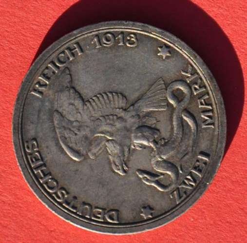 DEUTSCHES REICH 2 MARK 1913 A - (Germany) IMPERIAL EMPIRE Rare German 90% Ag Silver Coin  UNC 45 EUR