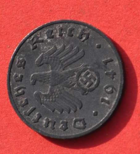DEUTSCHES REICH 1 REICHSPFENNIG 1941 A - Rare German 100% Zinc Coin ORIGINAL THIRD REICH COLLECTIBLE