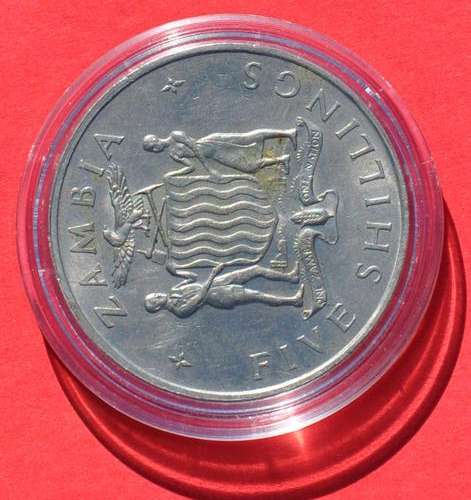 ZAMBIA 5 SHILLINGS 1965 (CROWN) aUNC - MAGNIFICIENT NUMISMATIC COLLECTIBLE ENCAPSULATED