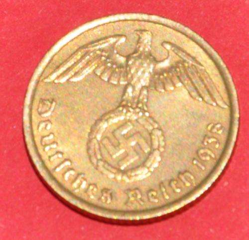 DEUTSCHES REICH  10 REICHSPFENNIG 1938 A aUNC German Aluminiumbronze Coin TOP NUMISMATIC COLLECTIBLE