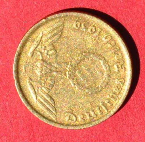 DEUTSCHES REICH - 5 REICHSPFENNIG 1939 D RareGerman Aluminiumbronze Coin TOP NUMISMATIC COLLECTIBLE