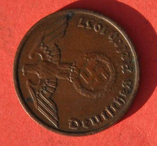 DEUTSCHES REICH - 2 REICHSPFENNIG 1937 A - Rare German 95% Copper Coin TOP THIRD REICH COLLECTIBLE