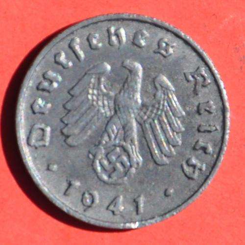 DEUTSCHES REICH 10 REICHSPFENNIG 1941 A Nice German 100% Zinc Coin ORIGINAL THIRD REICH COLLECTIBLE