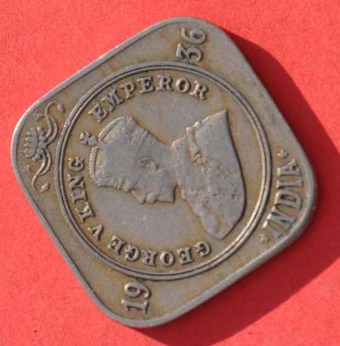 INDIA RARE 2 ANNAS 1936 - CONDITION!!! - TOP NUMISMATIC COLLECTIBLE