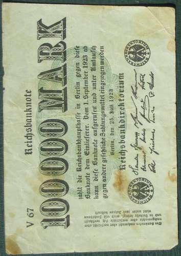 DEUTSCHES REICH - 100000 REICHSMARK 1923 REICHSBANKNOTE
