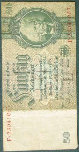 DEUTSCHES REICH - 50 REICHSMARK 1933 REICHSBANKNOTE