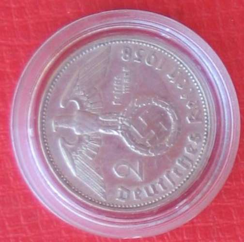 Xmas Special DEUTSCHES REICH 2 REICHSMARK 1938 encapsulated, TOP CONDITION - SWASTIKA & REICHSADLER