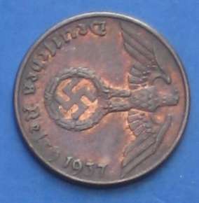 DEUTSCHES REICH - 1 REICHSPFENNIG 1937 A - TOP PIECE