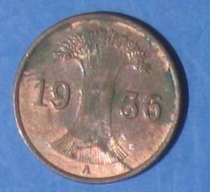 DEUTSCHES REICH - 1 REICHSPFENNIG 1936 A