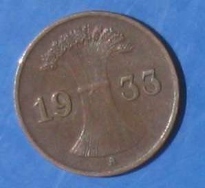 DEUTSCHES REICH - 1 REICHSPFENNIG 1933 A