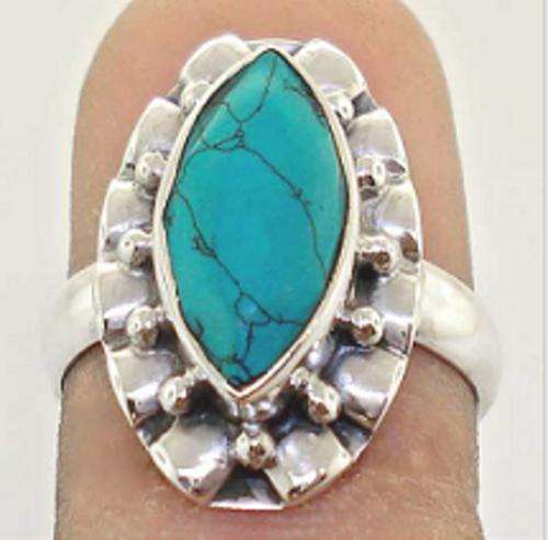 TURQUOISE & GENUINE 925 STERLING SILVER RING
