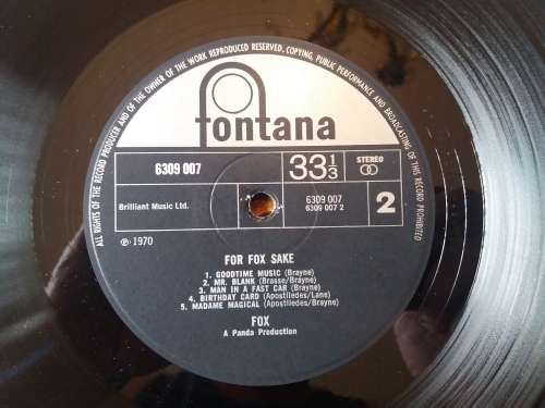 The Fox - For Fox Sake   LP