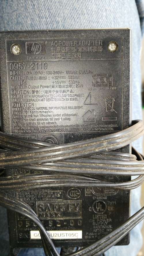 HP Power Adaptor (Green 3 Pin Plug)