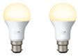Philips Hue White Personal Wireless Lighting LED B22 Twin Pack Bayonet Cap Light Bulbs, 2 x 9.5 W