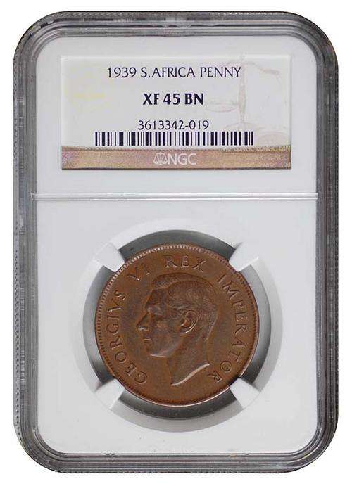 *** Extra Fine Grade - Key Date *** 1939 Penny - NGC Graded XF45BN - R1 Start.