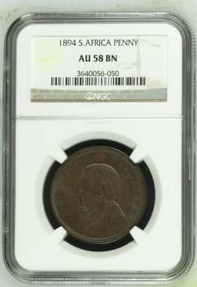 Z.A.R. 1894 Penny - NGC Graded AU58BN