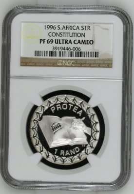" Almost Perfect - Only 6 Better " 1996 Protea Constitution SR1 - NGC Graded PF69 Ultra Cameo.