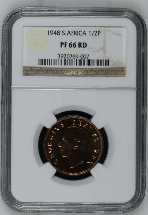 ** 2nd Finest - Only One Better ** 1948 Proof Half Penny - NGC Graded PF66RD - Mintage = 1120