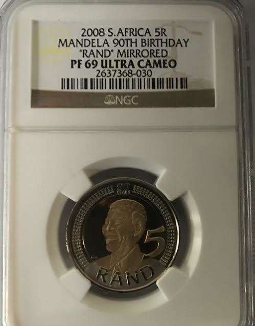 *** Almost Perfect *** 2008 Nelson Mandela 90th Birthday Proof R5 - NGC Graded PF69 Ultra Cameo.