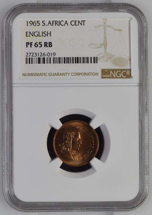 1965 English Proof 1 Cent - NGC Graded PF65RB.