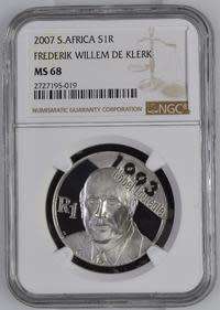 *** 2nd Finest - Only 6 Better *** Protea 2007 Silver R1 FW De Klerk - MS68.