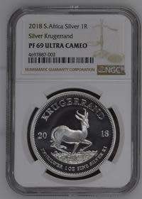2018 PROOF KRUGERRAND 1oz SILVER - NGC PF69 ULTRA CAMEO - MINTAGE = 15000 - BID PER COIN.