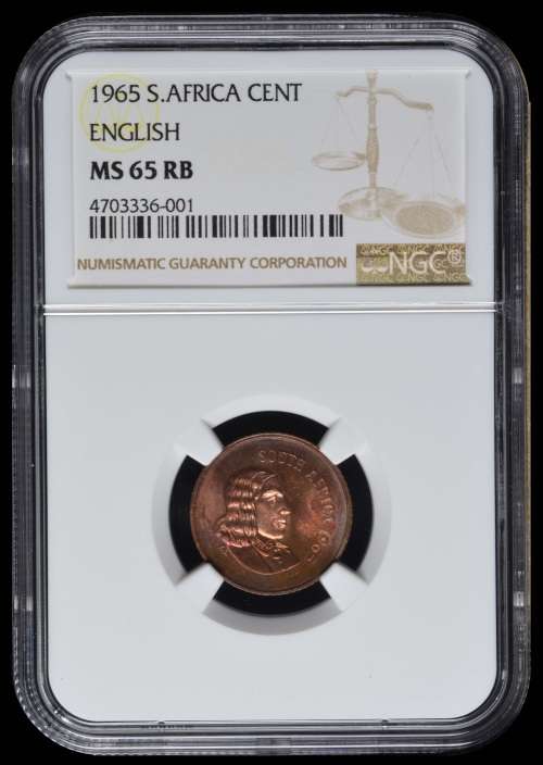 *** 2nd Finest Grade *** 1965 English One Cent (1C) - NGC Graded MS65RB - Brilliant UNC !!!
