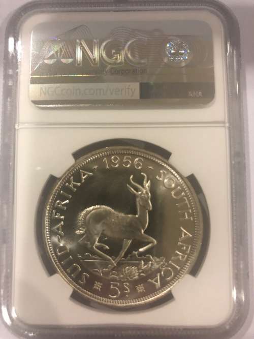 *** Finest Known *** 1956 Five Shillings - NGC Graded PL67