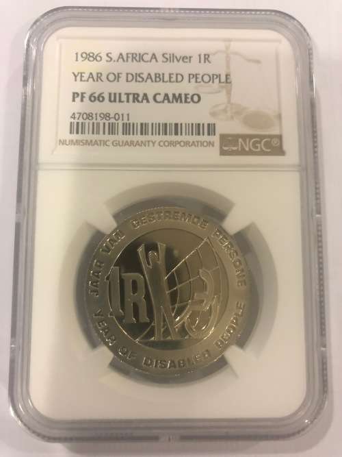 1986 Proof Silver R1 -Year Of Disabled People - NGC PF66 Ultra Cameo.