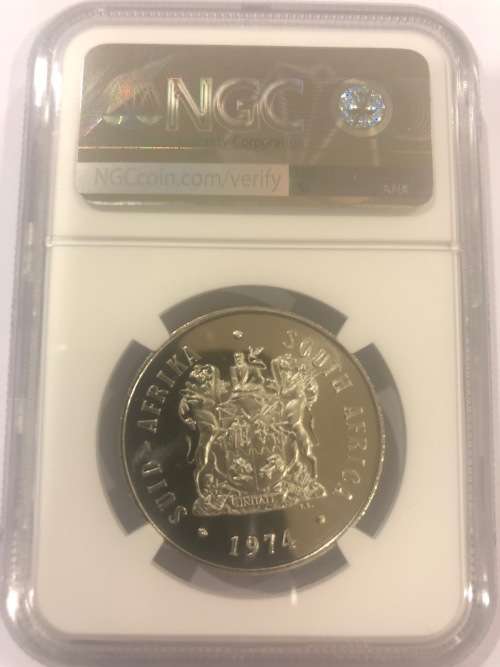 *** 2nd Finest Grade *** 1974 Silver R1 - Pretoria Mint Anniversary - NGC Graded PF68 Ultra Cameo
