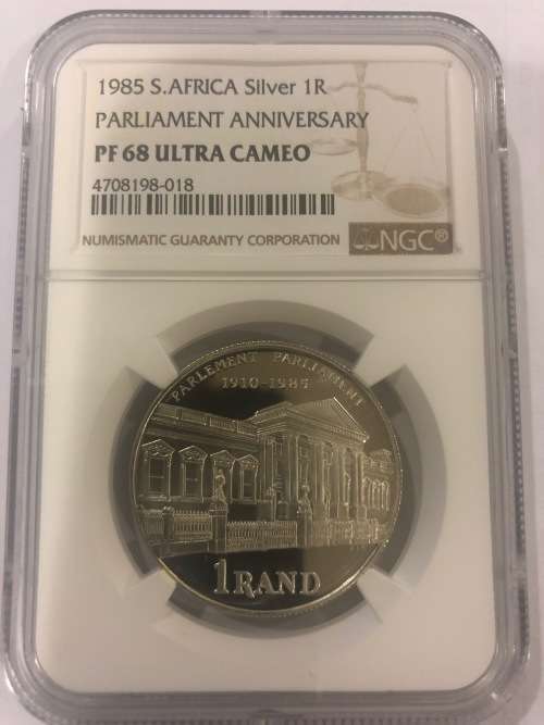 *** 2nd Finest Grade *** 1985 Parliament Anniversary Proof Silver R1 - NGC Graded PF68 Ultra Cameo.