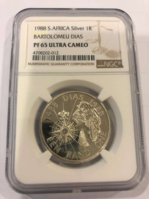 1988 Proof Silver R1 - Bartolomeu Dias - NGC Graded PF65 Ultra Cameo.