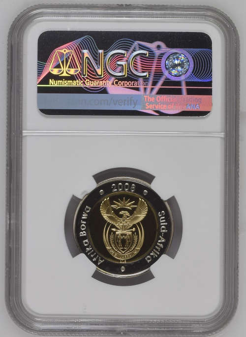 *** MIRRORED PROOF *** 2008 Nelson Mandela 90th Birthday Proof R5 - NGC Graded PF68 Ultra Cameo