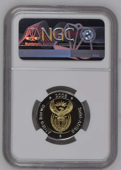 *** MIRRORED PROOF *** 2008 Nelson Mandela 90th Birthday Proof R5 - NGC Graded PF69 Ultra Cameo