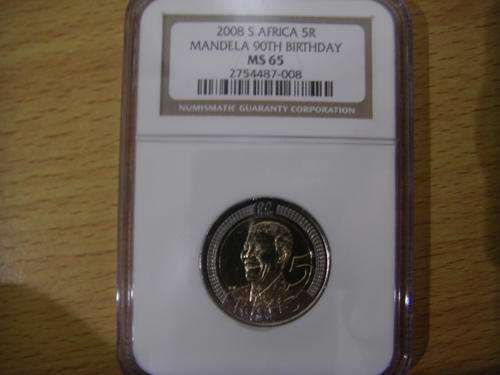 NGC GRADED MS65 - NELSON MANDELA 90th BIRTHDAY BIRTHDAY COIN
