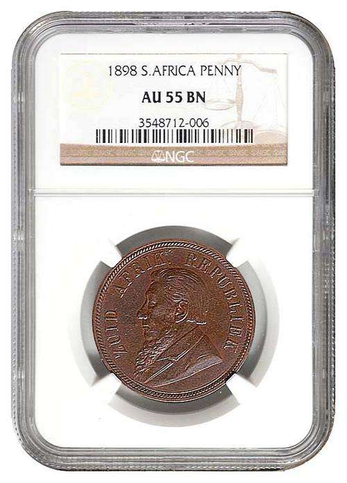 Z.A.R. 1898 Penny - NGC Graded AU55BN - R1 Start