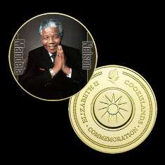 4 x Nelson Mandela Printed Commemorative Medallion Set. All 4 On One Auction - Bid Per Set Of 4.