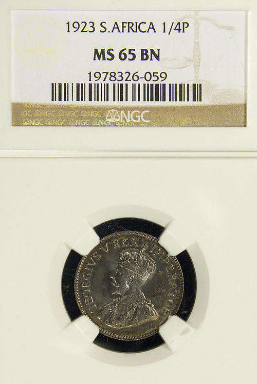 ** 2nd Finest Grade ** 1923 Farthing (1/4 Penny) - NGC Graded MS65BN. R1 Start.