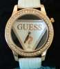 GUESS Over sized Rose gold & white Watch