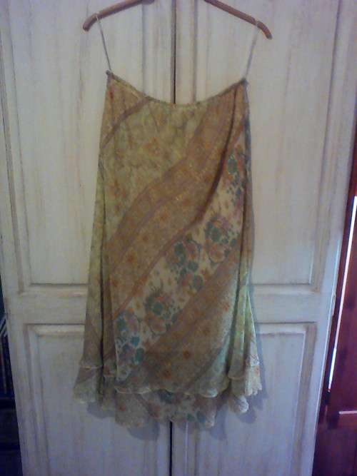 BEIGE, TAN, PINK AND BLUE SKIRT (SIZE 36)