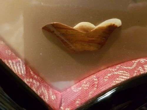 Vintage Chinese Art Wall Hanging Coral & Jade Floral Carving in Black Lacquer Shadow Box (#2)