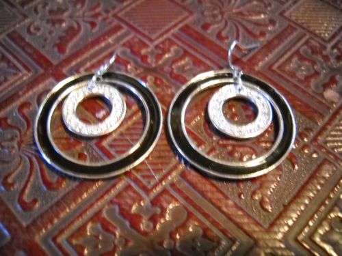 Contemporary Sterling Silver, Cubic Zirconia and Enamel Earrings