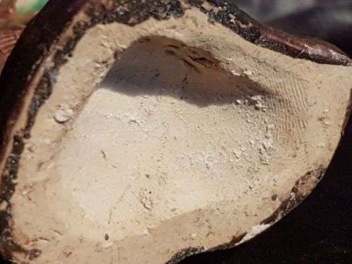 Chinese Mudman Figure ~ Wise Man with Hat ~ c1900 [sealed w clear fingerprint!]