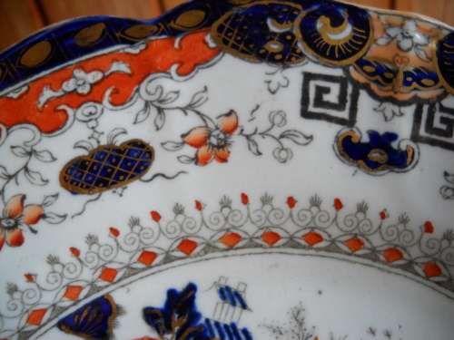 Victorian Mason`s Patent Ironstone Imari Cobalt Ware Plate, c1813-1829