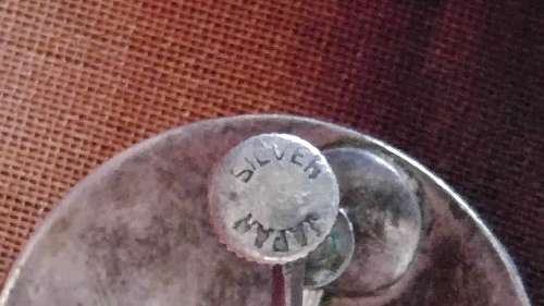 Vintage Japanese Shakudo Damascene K24 Gold Inlay SIlver Screwback Earrings