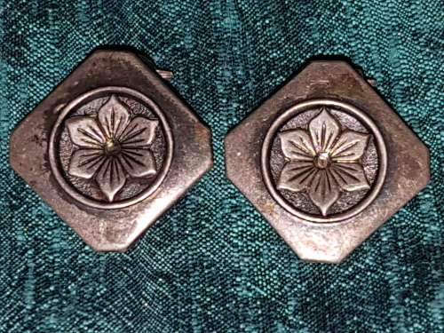 Sterling Silver Designer Joe Calafato `Candida` Flower Design Spring Back Clip-on Earrings