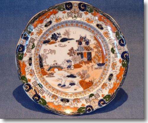 Victorian Mason`s Patent Ironstone Imari Cobalt Ware Plate, c1813-1829