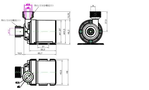 12v DC Submersible Water Pump 800 lph 5m lift, Solar, Brushless