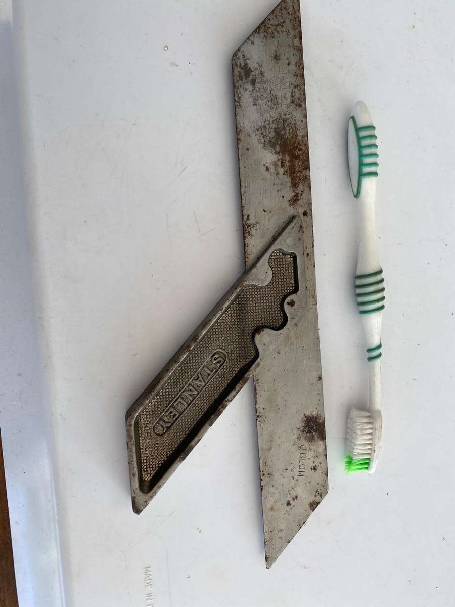 Stanley S W no 16 - 10 inch 45 degree nickel plated unrestored square made in USA.